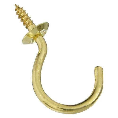 V2021 1-1/2" Cup Hook Solid Brass Finish - pack of 10