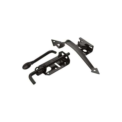 National Hardware N178616 V27 Ornamental Gate Latch Black Finish