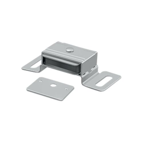 Deltana MC325 2-1/16" Length X 1-1/8" Width X 5/8" Height Magnetic Cabinet Door Catch With Counter Plate Brushed Chrome