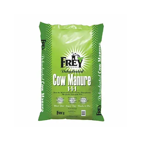 Dehydrated Cow Manure, Dark Brown, Earthy Smell, 40 lb Bag