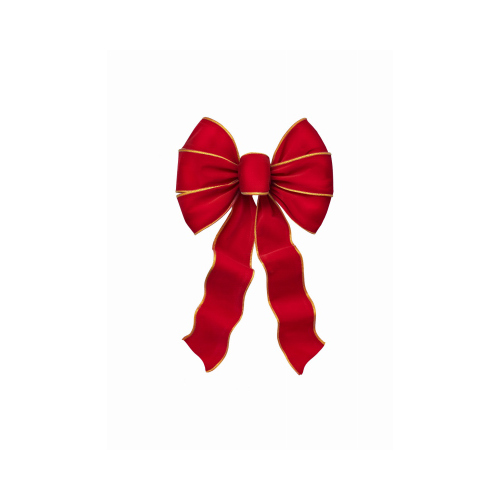 HOLIDAY TRIMS INC. 6910-XCP12 Deluxe Bow, Red/Gold Braid Edge - pack of 12