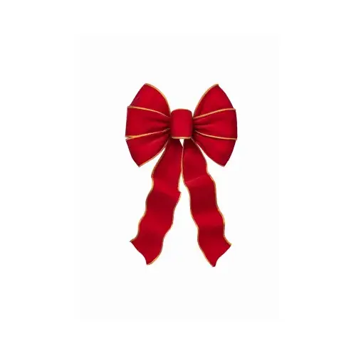 Christmas Bow Red/Gold 7 Loop 10"ch in. Red/Gold