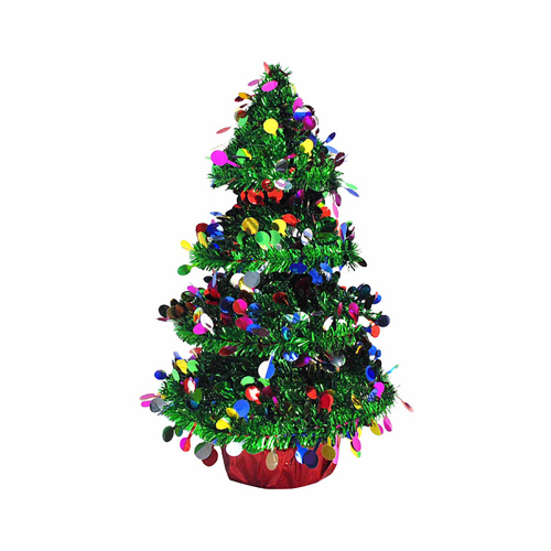 14" 3D Tree/Tinsel - pack of 6