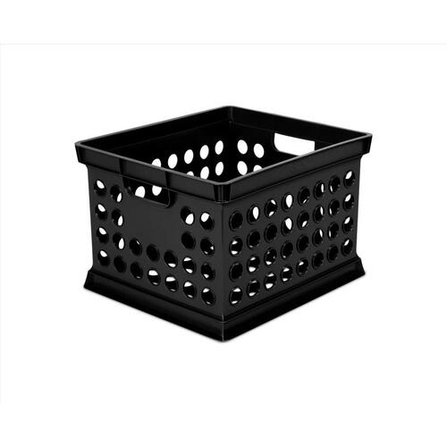 Crate Black 10.62" H X 15.62" W X 13.75" D Stackable Black - pack of 6