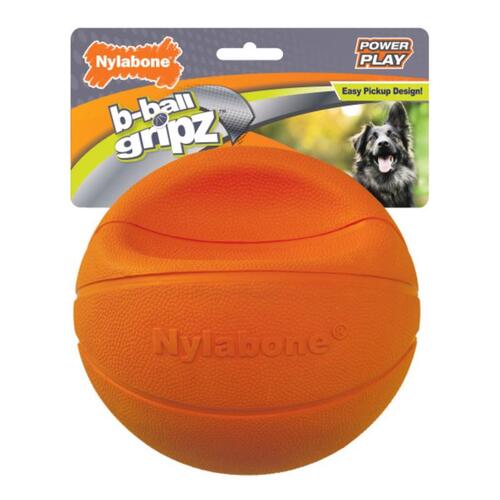 Nylabone NPLY009P Ball Dog Toy Power Play Orange Rubber Basketball Large each Orange