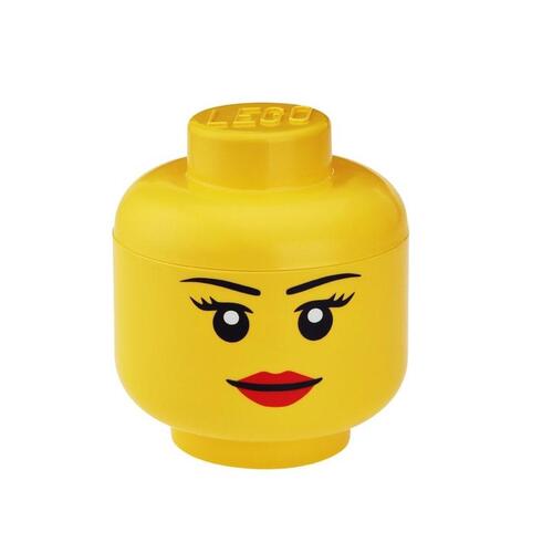 Girl Storage Head Plastic Yellow 2 pc Yellow - pack of 3
