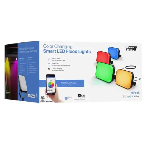 LED Floodlight Bulb E26 (Medium) Smart-Enabled Color Changing 20 Watt Equivalence Black Metal