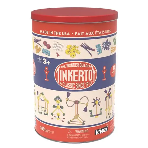 Tinkertoy KNX 56452 Classic Building Tin Toy Plastic Multicolored 100 pc Multicolored