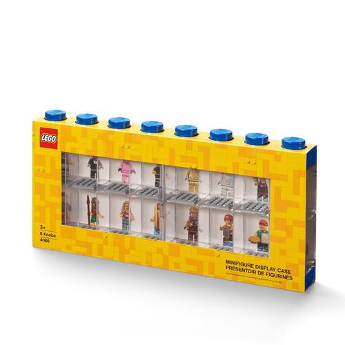 Minifigure Display Case Plastic Blue/Clear Blue/Clear
