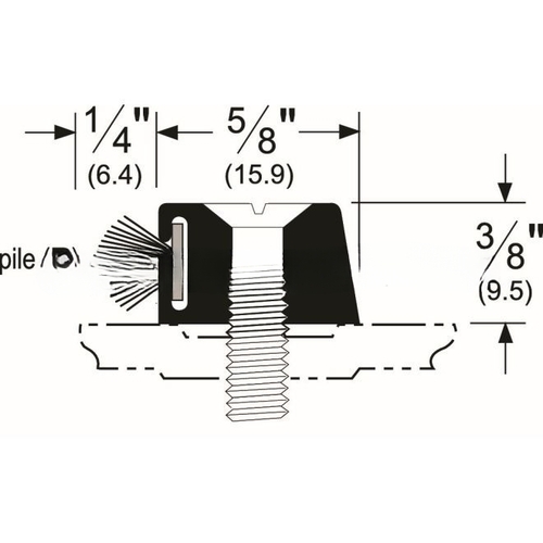 Pemko 184AT 36 36" Threshold Stop Strip with ThermoSeal Aluminum Finish