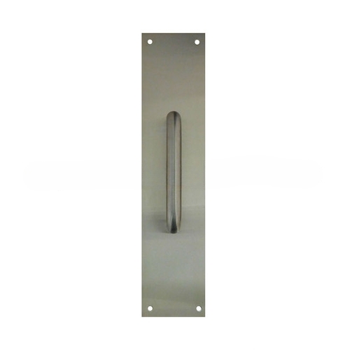 Don Jo 7111-630 4" x 16" Pull Plate with 5-1/2" Center to Center 5/8" Round Pull Satin Stainless Steel Finish