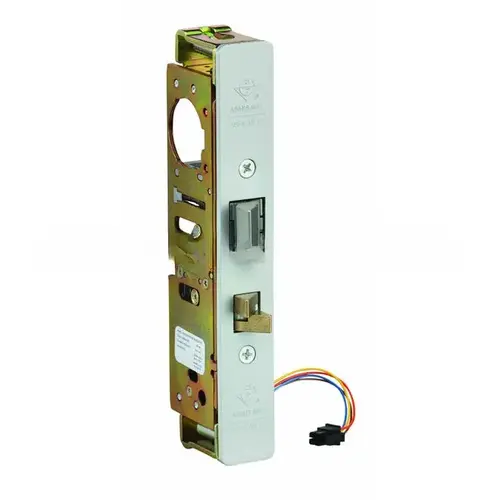 Steel Hawk Electrified Deadlatch 1-1/8" Monitored Mortised Flat Jamb Strike Satin Aluminum Finish