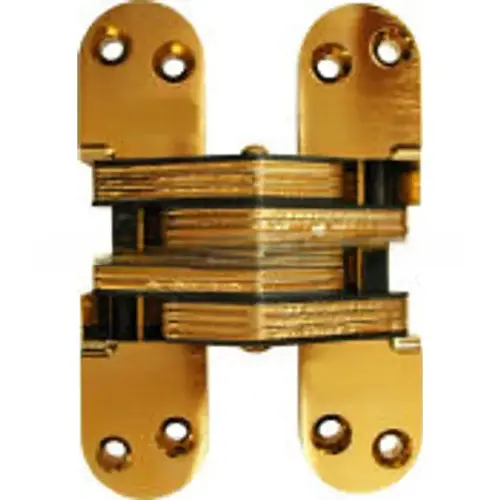 1-1/8" x 4-39/64" Heavy Duty Alloy Steel Fire Rated Invisible Hinge for 1-3/4" Doors Satin Brass Finish