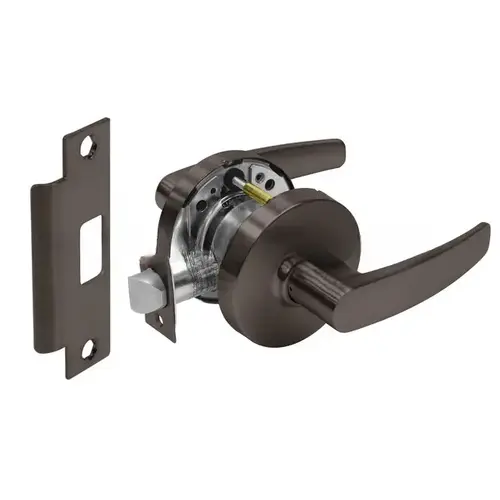 Passage Cylindrical Lock Grade 1 with B Lever and L Rose and ASA Strike Dark Bronze Finish