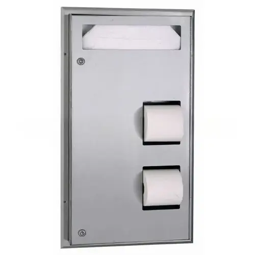 Bobrick B347 Seat-Cover Dispenser and Toilet Tissue Dispenser Satin Stainless Steel