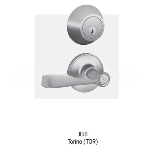 Exterior Interconnected Lock Torino Satin Stainless Steel Finish with C Keyway, Adjustable Latch and Radius Strikes