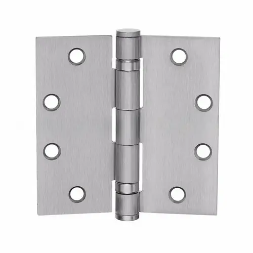 MacPro 4-1/2" x 4-1/2" Standard Weight Five Knuckle Square Corner Ball Bearing Hinge with Non Removable Pin # 76333 Satin Chrome Finish