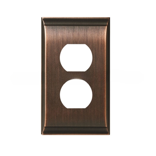 11-3/5" x 6-3/10" Candler Single Outlet Wall Plate Oil Rubbed Bronze Finish