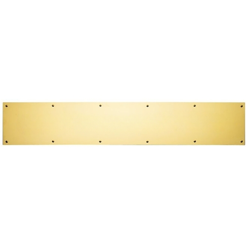 6"x28" Kick Plate, 6" x 28"4 Beveled Edges, Countersunk Holes, Satin Brass