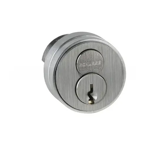 Conventional Core Everest Mortise Cylinder S123 Keyway with Compression Ring, Spring, and 3/8" Blocking Ring with Straight Cam Satin Chrome Finish