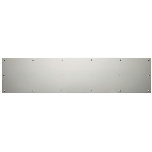 6"x28" Kick Plate, 6" x 28"4 Beveled Edges, Countersunk Holes, Satin Nickel Plated Clear Coated