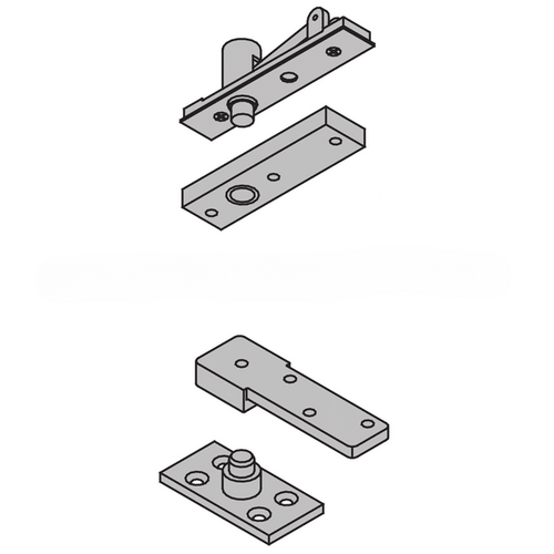 1-1/2" Center Hung Base Plate Pivot Set 500 Pounds Bright Chrome Finish