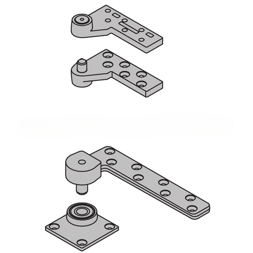 3/4" Offset Heavy Duty Fire Rated Base Plate Pivot Set 1000 Pound Bright Brass Finish