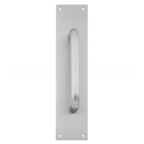 10" Straight Pull 1" Round with 6" x 16" Plate Satin Chrome Finish