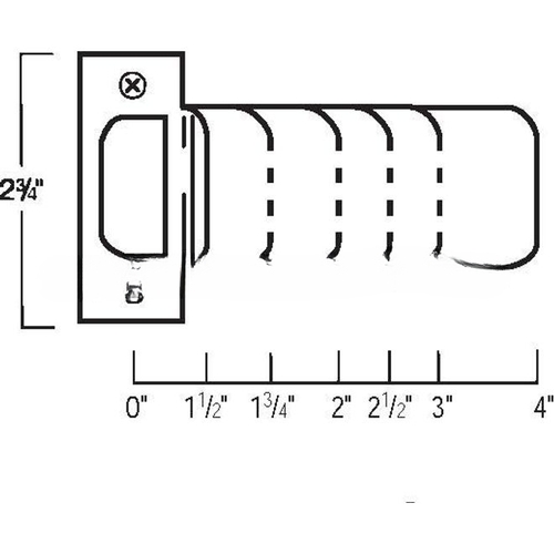 2-3/4" T Strike with 2" Extended Lip Antique Brass Finish