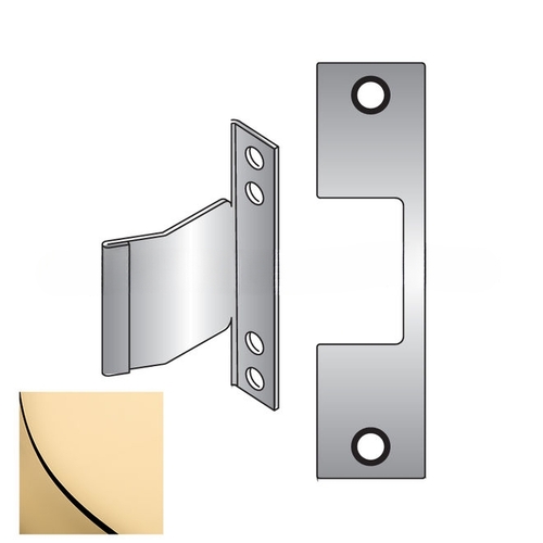 Faceplate for HES 1006 Series Electric Strikes for Corbin/Russwin Security Bolt and Normally Extended 1 Inch Tubular Bolts Bright Brass