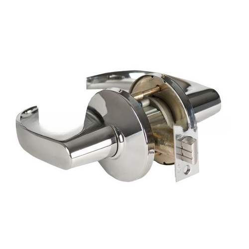 9K Series 2-3/4" Backset Passage 14 Lever and D Rose with ANSI Strike Bright Chrome Finish