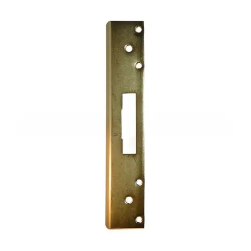 1-3/4" x 12" Mortise Hole Strike with Universal Center Hole Brass Plated Finish