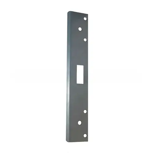 1-3/8" x 12" Single Hole Strike for Key in Knob or Deadbolt Silver Coated Finish Aluminum Painted