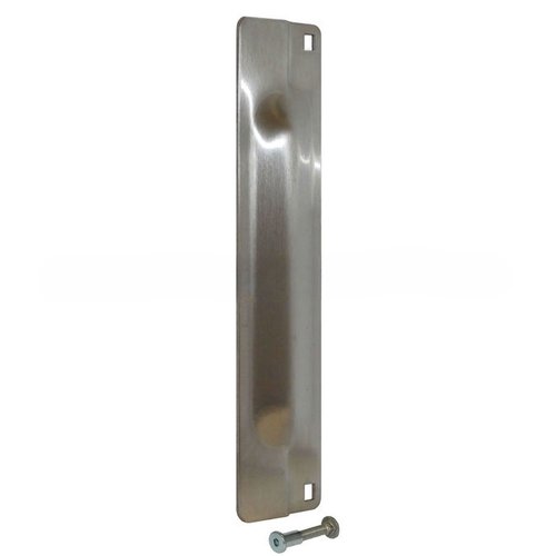 3" x 11" Pin Latch Protector for Outswing Doors with EBF Fasteners Satin Stainless Steel Finish