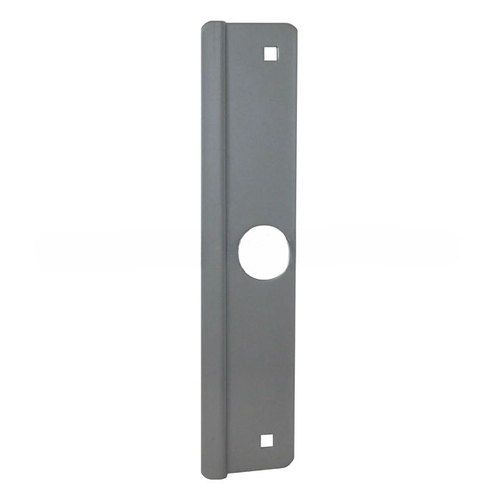 2-5/8" x 12" Adams Rite Cylinder Hole Latch Protector for Outswing Doors Silver Coated Finish