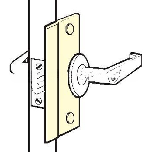 Don Jo SLP-206-EBF-BP 2-5/8" x 6" Short Latch Protector for Outswing Doors with EBF Fasteners Brass Plated Finish