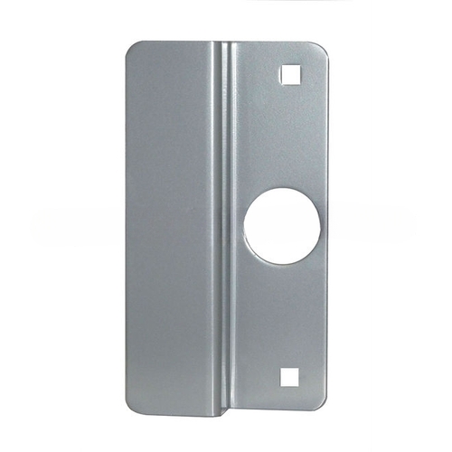 2-5/8" x 6-1/2" Latch Protector for Center Hung Outswing Aluminum Doors 1-1/8" Offset Silver Coated Finish