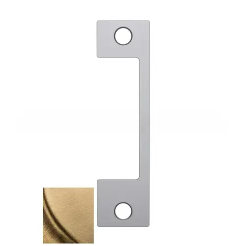 Faceplate for HES 1006 Series Electric Strikes for Mortise Lockset where Deadlatch is Above the Latchbolt and the Deadbolt is for Night-Latch Function Satin Brass