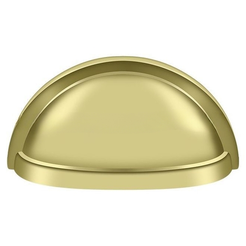 3" Center to Center Oval Shell Handle Cabinet Pull Polished Brass