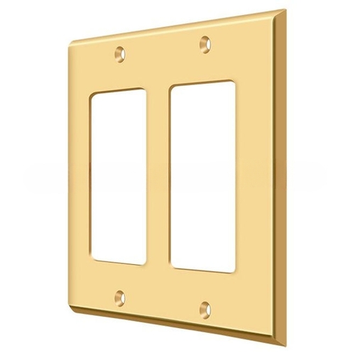 Deltana SWP4741CR003 Switch Plate Cover 2 Rocker Lifetime Polished Brass