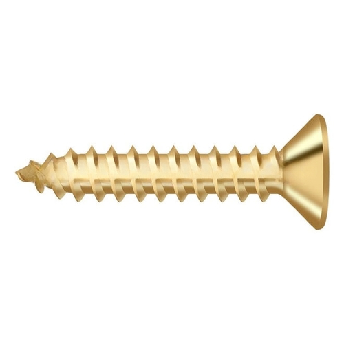 #10, 1" Length Flat Head Phillips Drive Wood Screw Solid Brass Lifetime Polished Brass