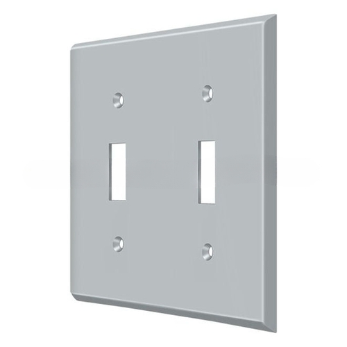 Switch Plate; Double Standard; Satin Chrome Finish