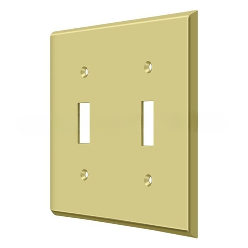 Switch Plate; Double Standard; Bright Brass Finish