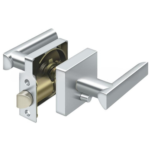 Elite Livingston Series Lever With Square Rose Privacy Left Handed Polished Chrome