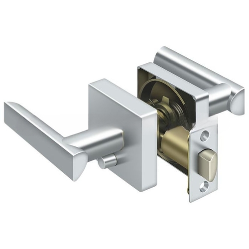 Deltana ZLLS2U26-RH Elite Livingston Series Lever With Square Rose Privacy Right Handed Polished Chrome