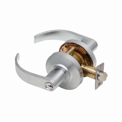 C2000 Curved Lever Storeroom Lockset, Satin Chrome