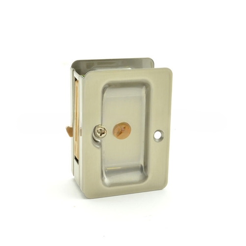 Privacy Square Sliding Door Lock Satin Nickel Finish