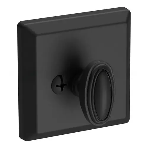 Patio Traditional Square Deadbolt with 6AL Latch and Dual Strike Satin Black Finish