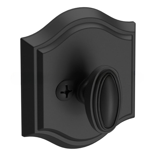 Patio Traditional Arch Deadbolt with 6AL Latch and Dual Strike Satin Black Finish