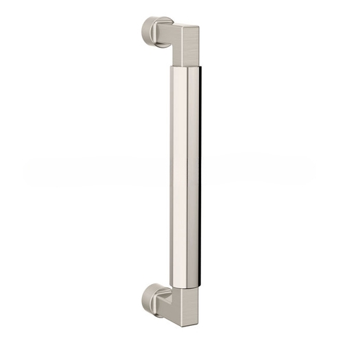 8" Contemporary Door Pull with Lifetime Bright Nickel Pull Grip On The Lifetime Satin Nickel Finish